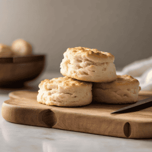 sourdough biscuits on a cutting board