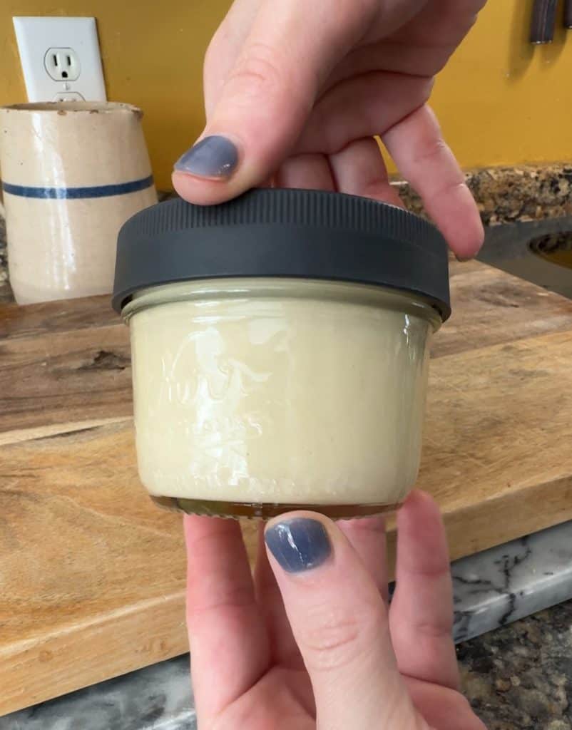 a small jar of whipped honey