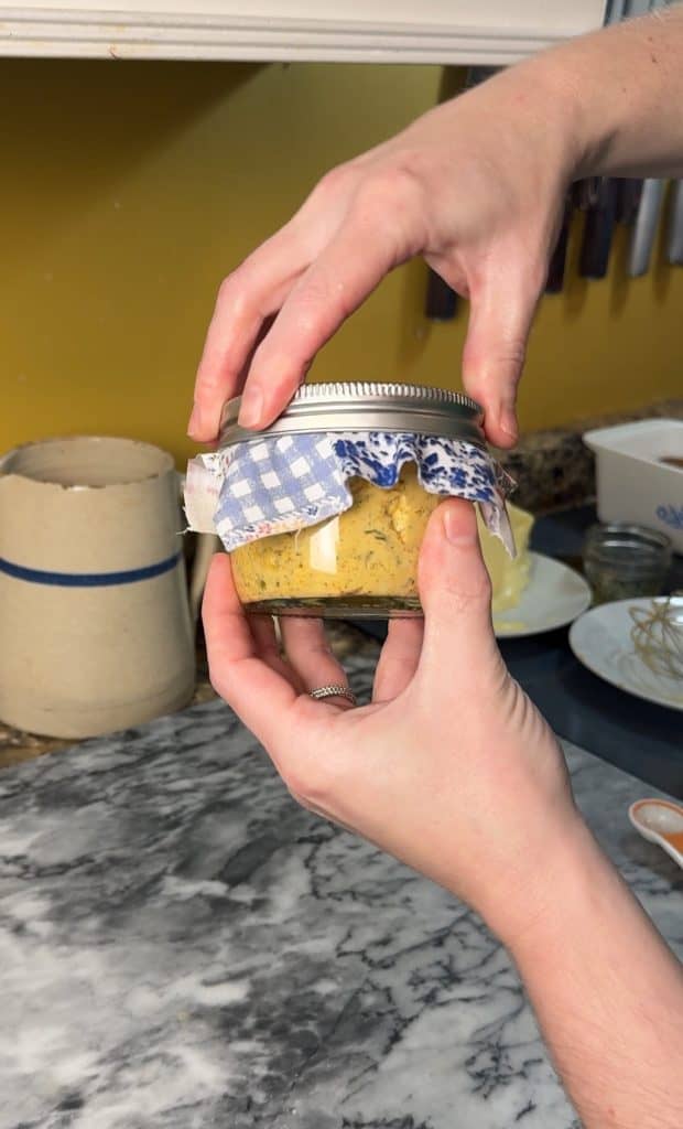 cowboy butter in a decorative mason jar