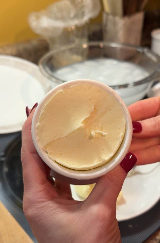 cultured butter in a butter crock