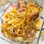 cabbage steaks in a glass baking dish
